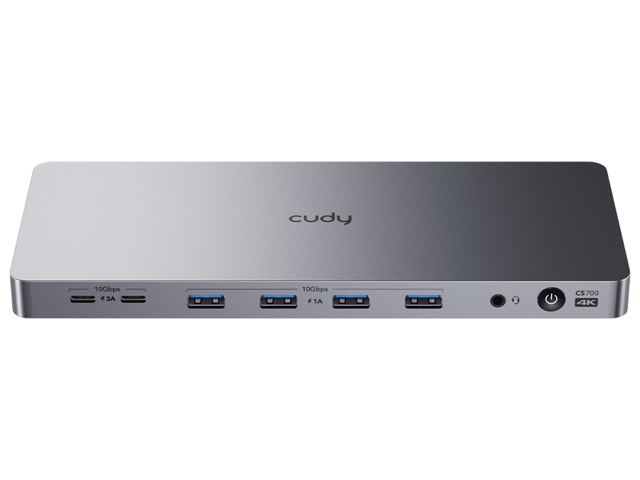 Cudy Dual 4K 10Gbps USB-A & USB-C Gigabit Ethernet Docking Station | CS700 Cudy Dual 4K 10Gbps Usb-A &Amp; Usb-C Gigabit Ethernet Docking Station - Image 1