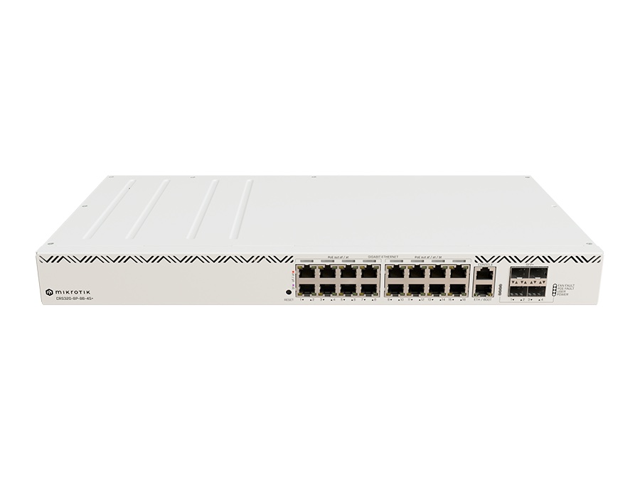 MikroTik Cloud Router Switch 16 Port PoE 600W 4SFP+ | CRS320-8P-8B-4S+RM MikroTik Cloud Router Switch 16 Port PoE 600W 4SFP+ - Image 1