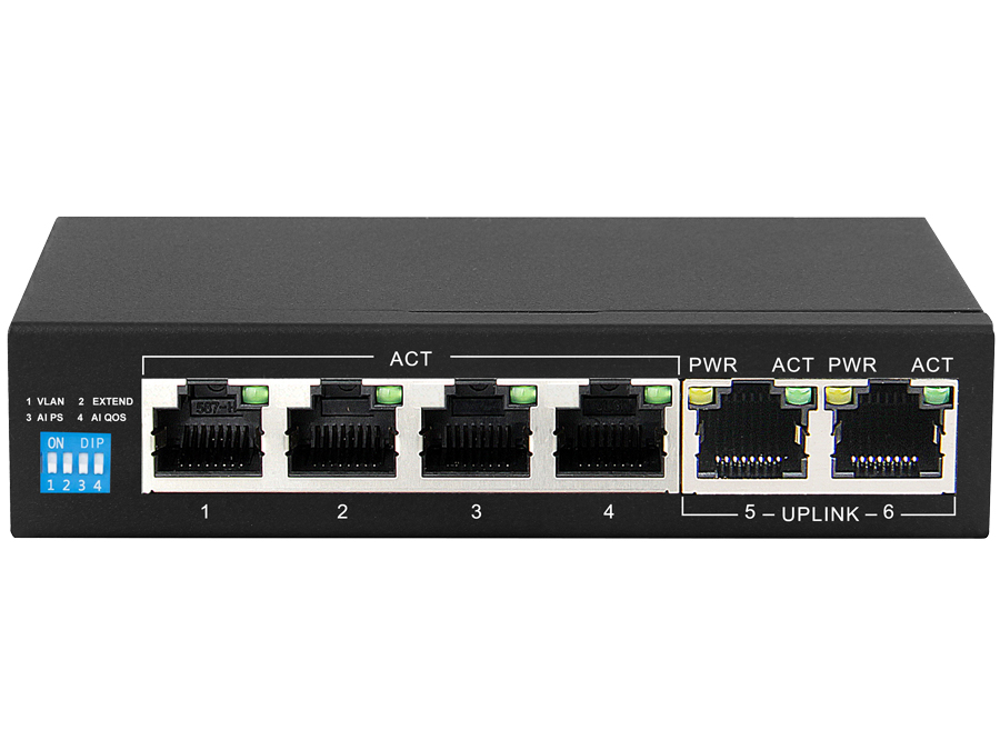 Scoop 6 Port Gigabit 4 AI PoE 60W Switch Scoop 6 Port Gigabit 4 Poe 60W Switch - Image 1