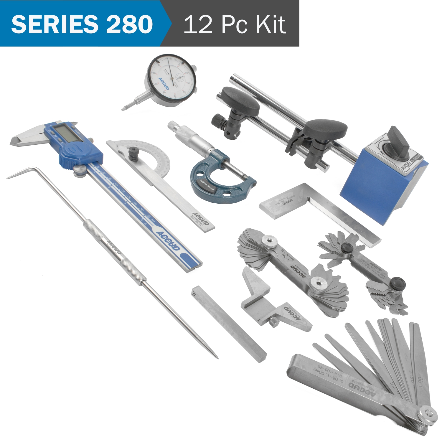 AC280-000-12 Accud 12Pce Measuring Tool Set In Alumin - Image 1
