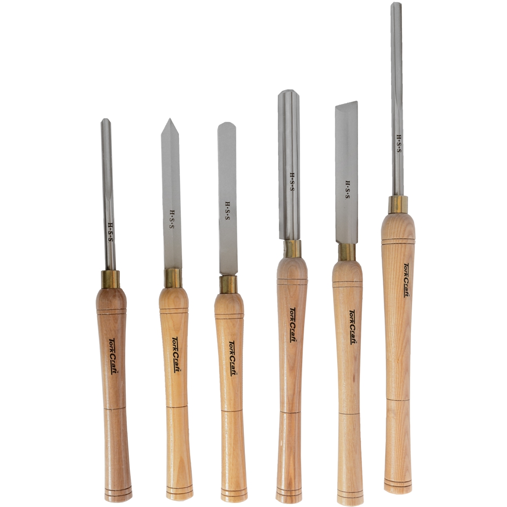 CH10002 Chisel Set Wood Turning Hss 6 Piece Wooden Case - Image 1