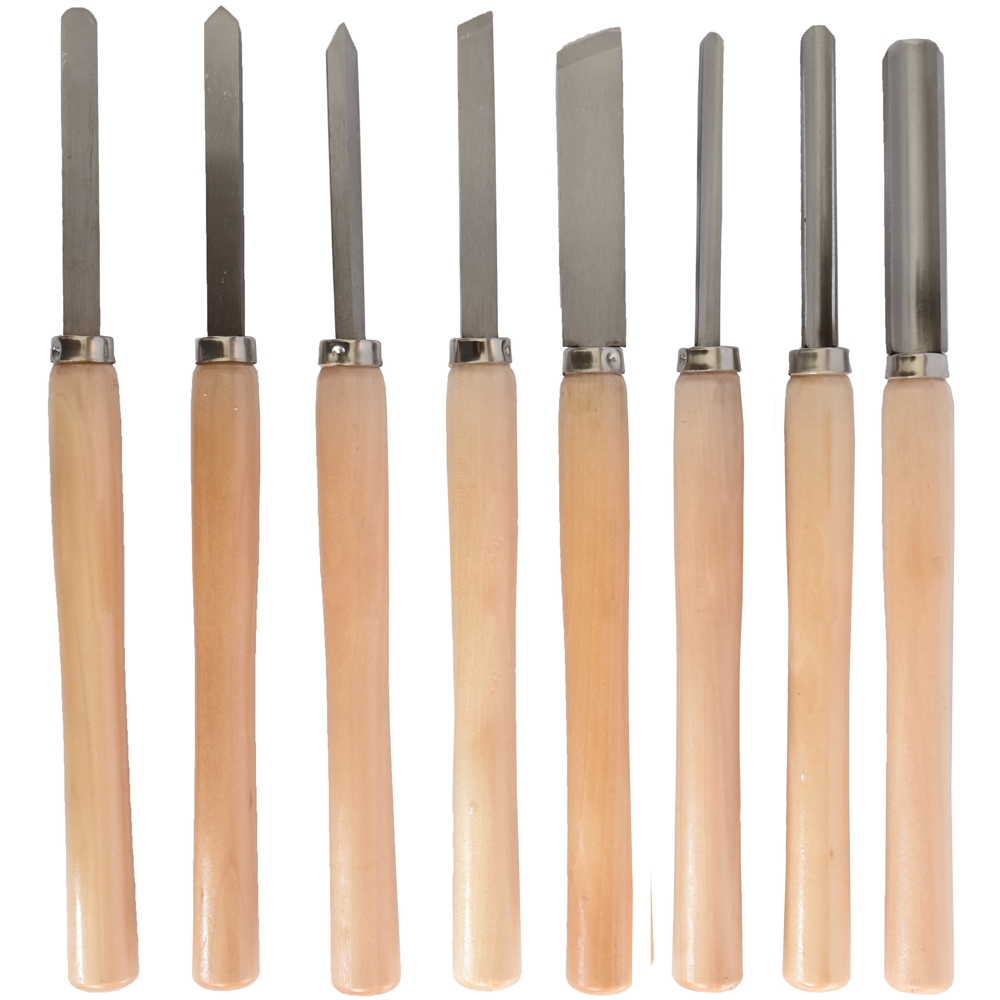 CH10004 Chisel Set Wood Turning 8 Piece Std Wooden Case - Image 1
