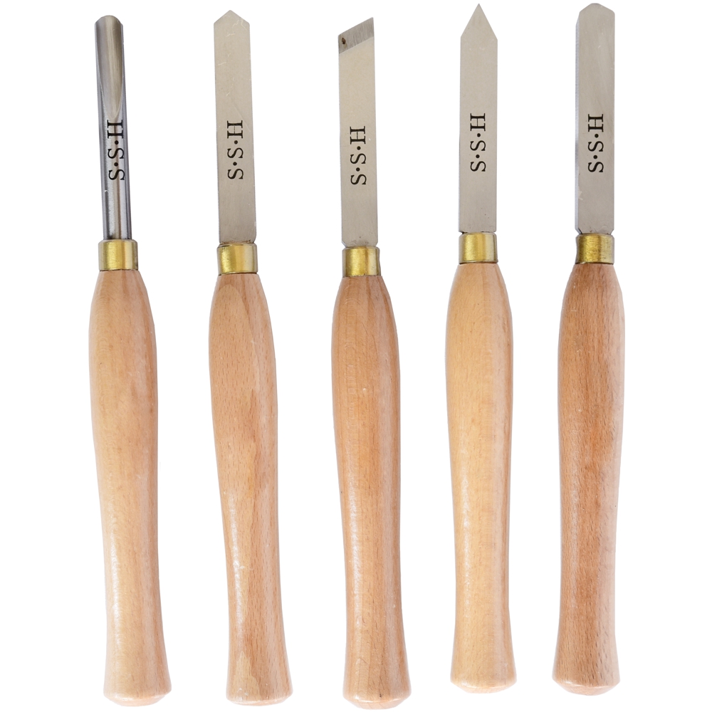 CH10005 Chisel Set Wood Turning 300Mm Hss 5 Piece Wood Case - Image 1