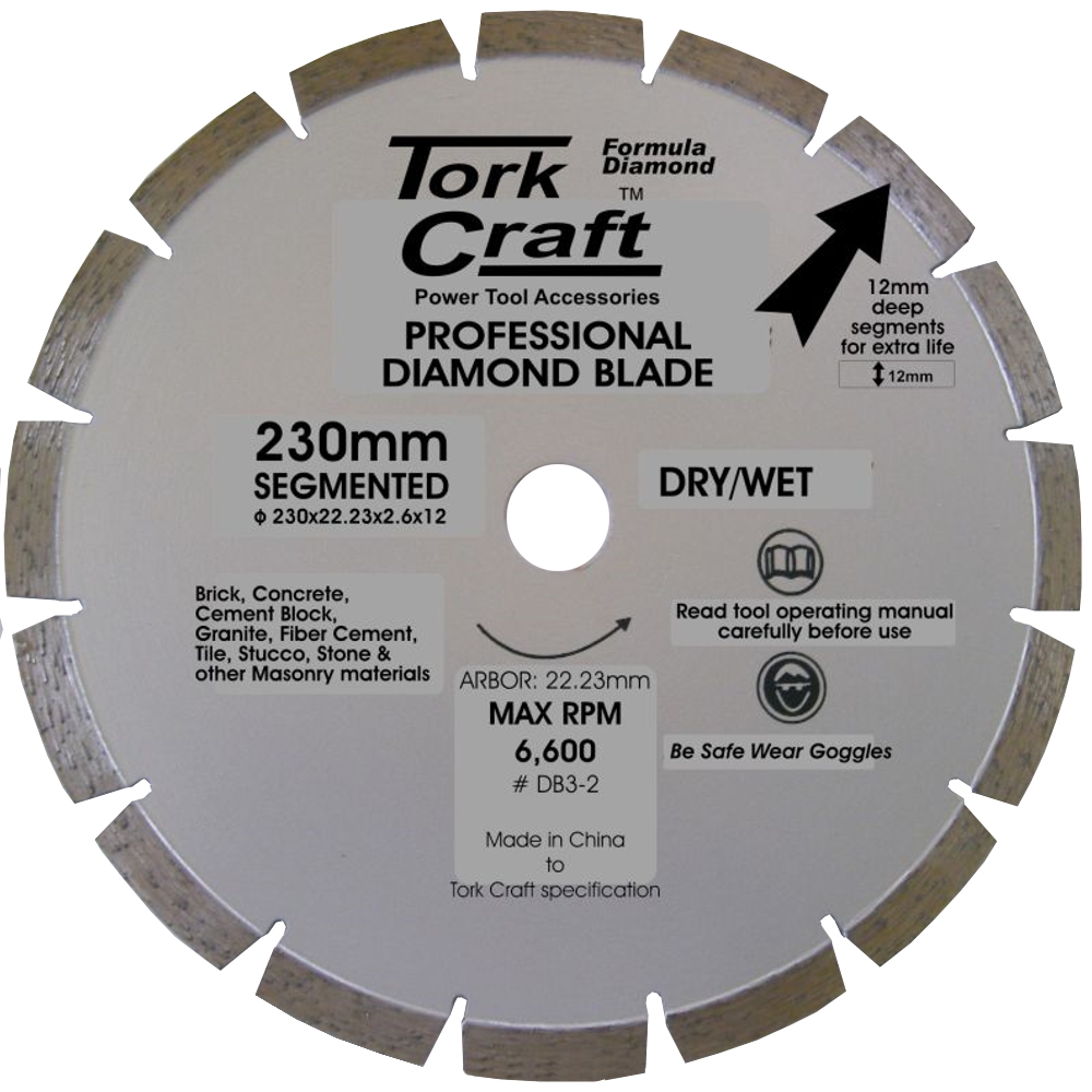 DB3-2 Diamond Blade Segmented 230Mm For Granite 12Mm Deep Segments - Image 1