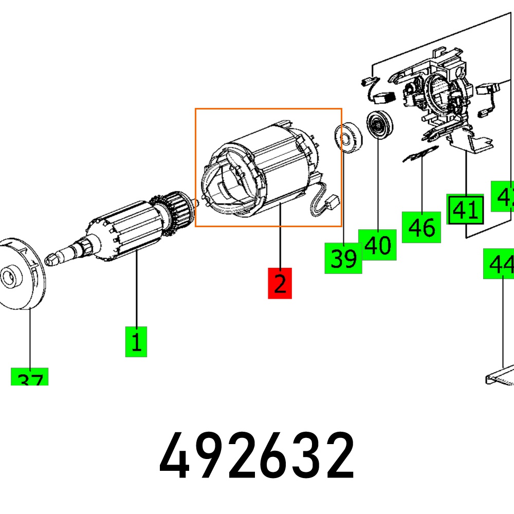 FES492632 FIELD COIL CPL. RO 125 230V ET-BG - Image 1
