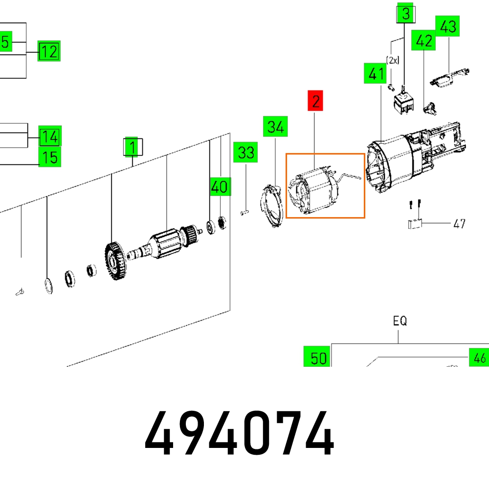 FES494074 FIELD COIL RO 150 FEQ ET-BG 230V - Image 1
