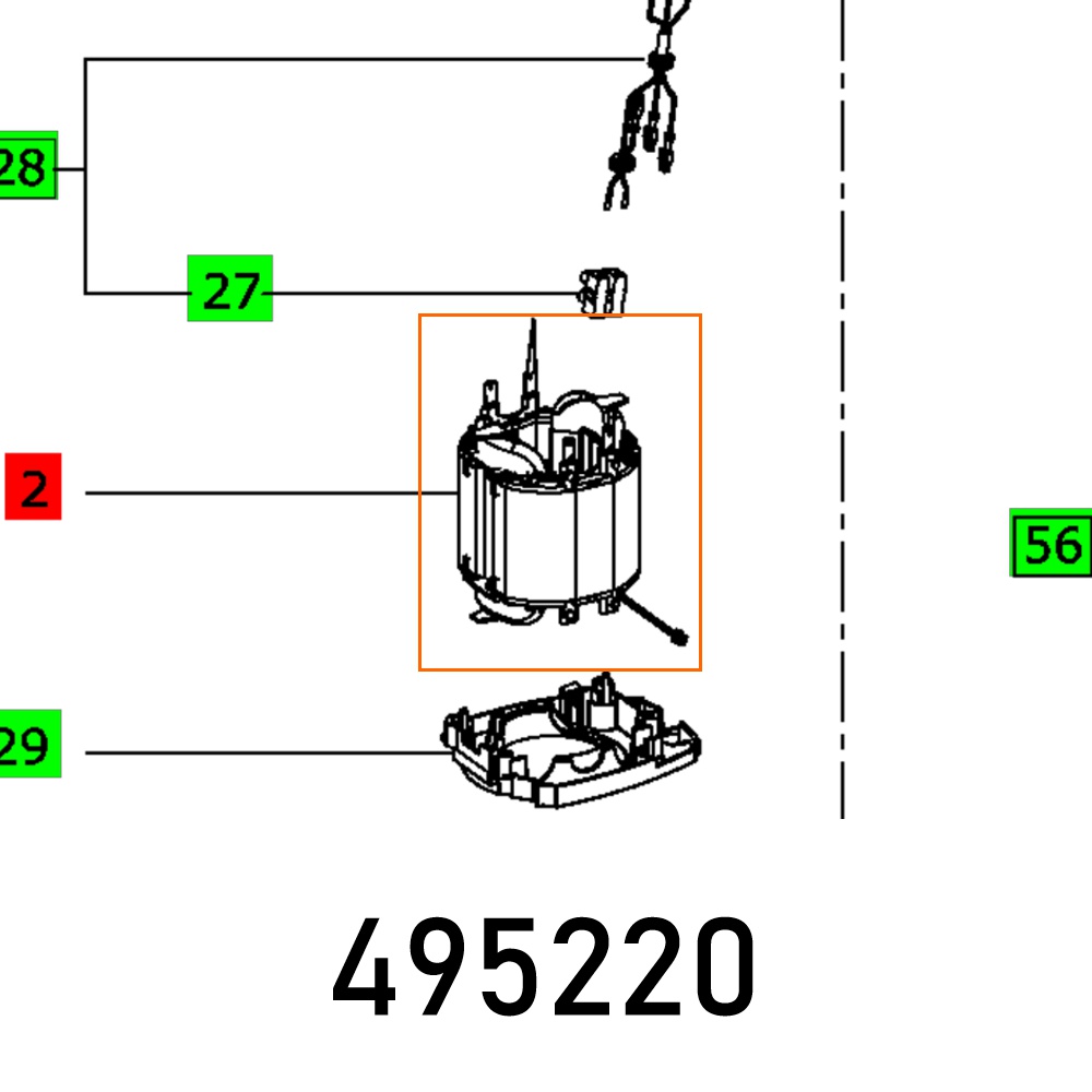 FES495220 FIELD COIL OF 2200 EB 230V VOLLST. - Image 1