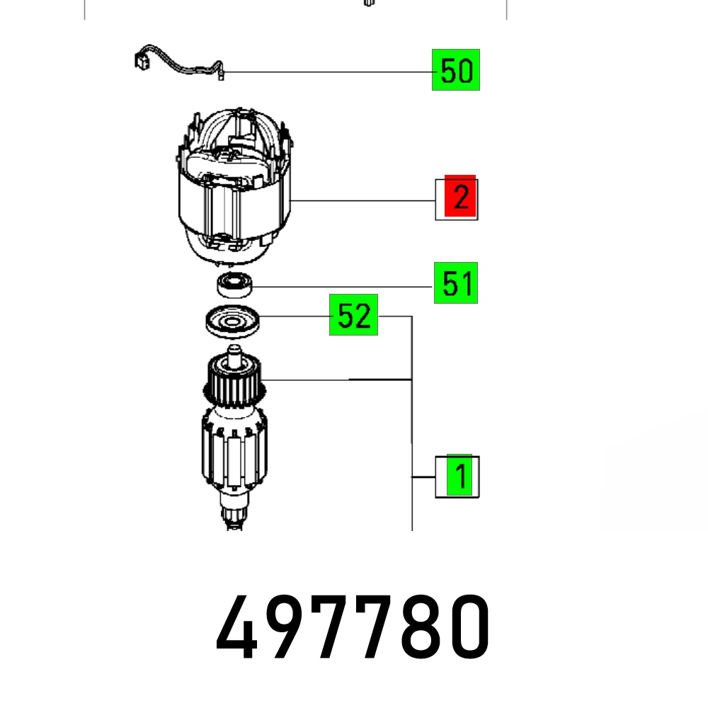 FES497780 FIELD ASSEMBLY RO90DXFEQ 230V ET-BG - Image 1