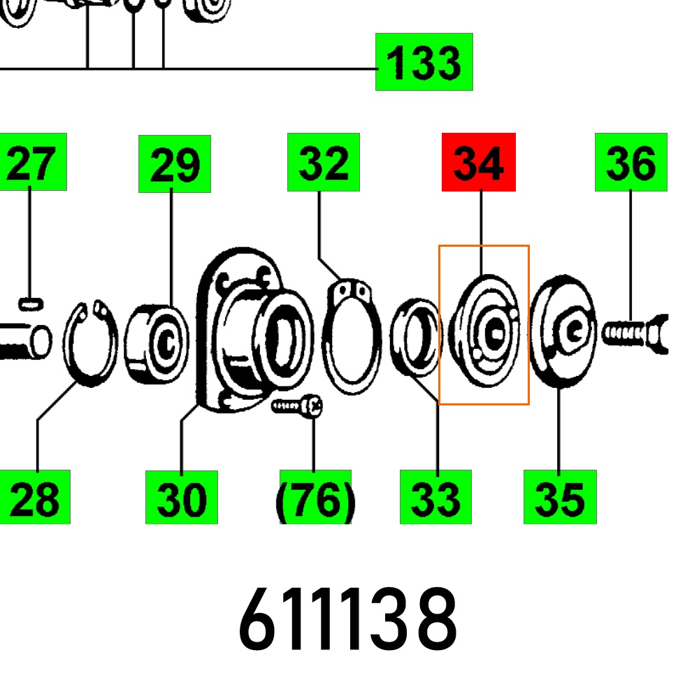 FES611138 FLANGE AXP-132 E VOLLST. - Image 1