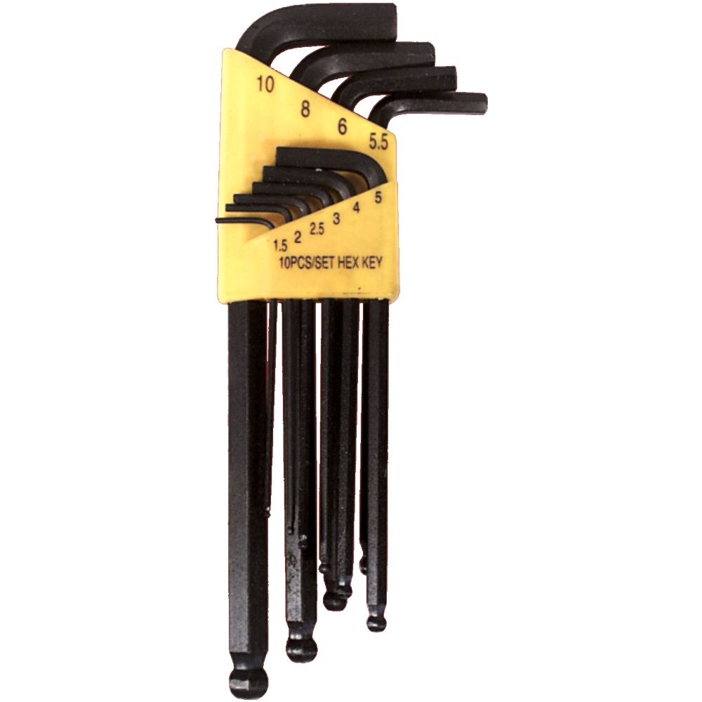 NT2111 Hex Key Set 10Pc Ball Point 1.5-10Mm Carded Cr-V - Image 1