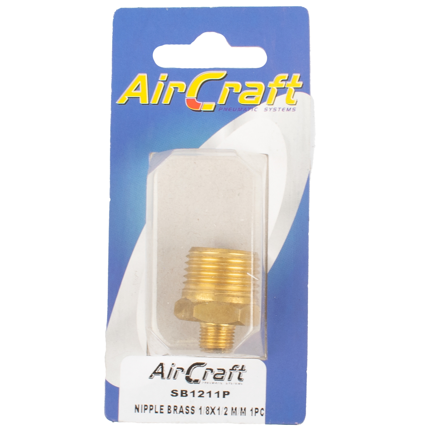 SB1211P Nipple Brass 1/8X1/2 M/M 1Pc Pack - Image 1