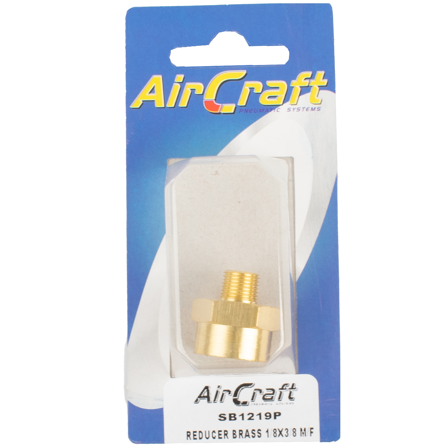 SB1219P Reducer Brass 1/8X3/8 M/F 1Pc Pack - Image 1
