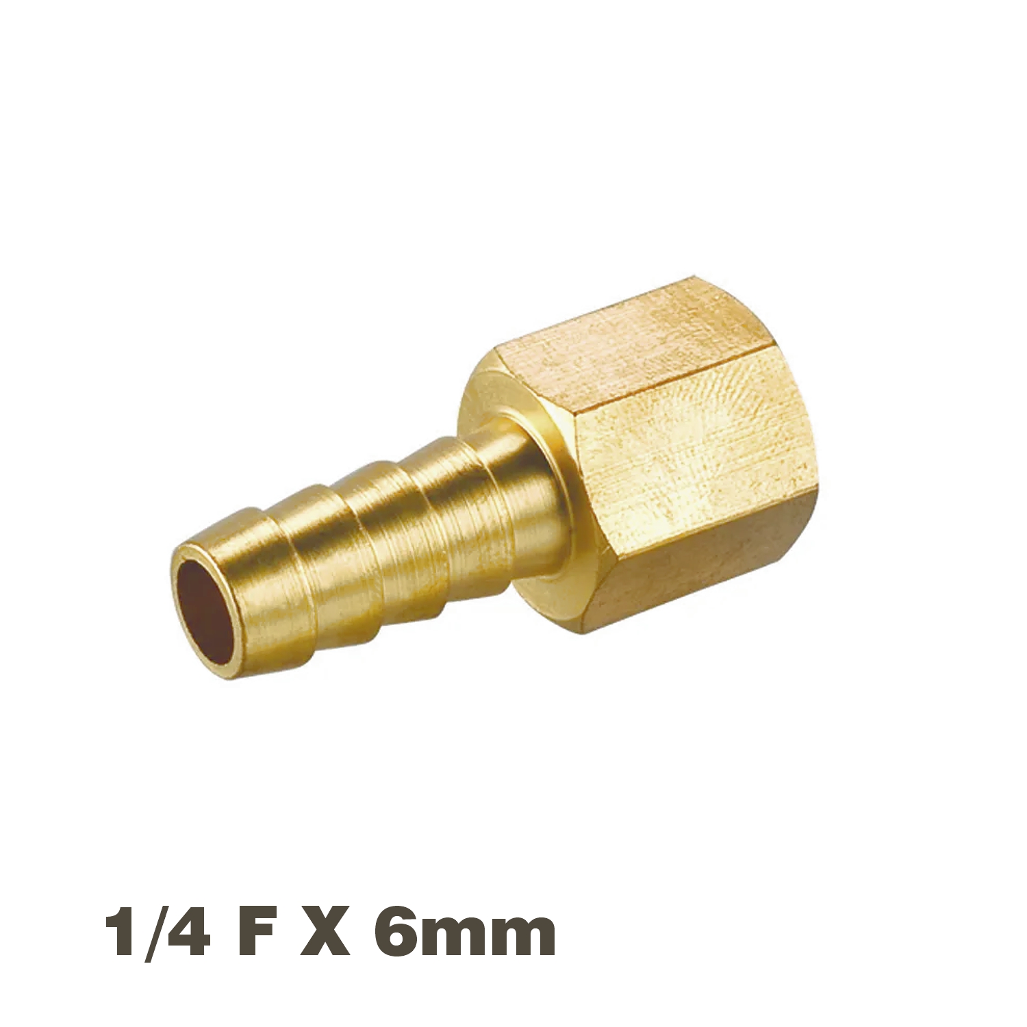 SBF1257 Hose Tail Connector Brass 1/4F X 6Mm - Image 1