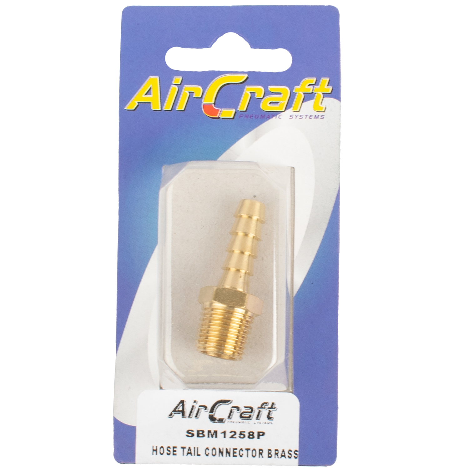 SBM1258P Hose Tail Connector Brass 1/4M X 8Mm 1Pc Pack - Image 1