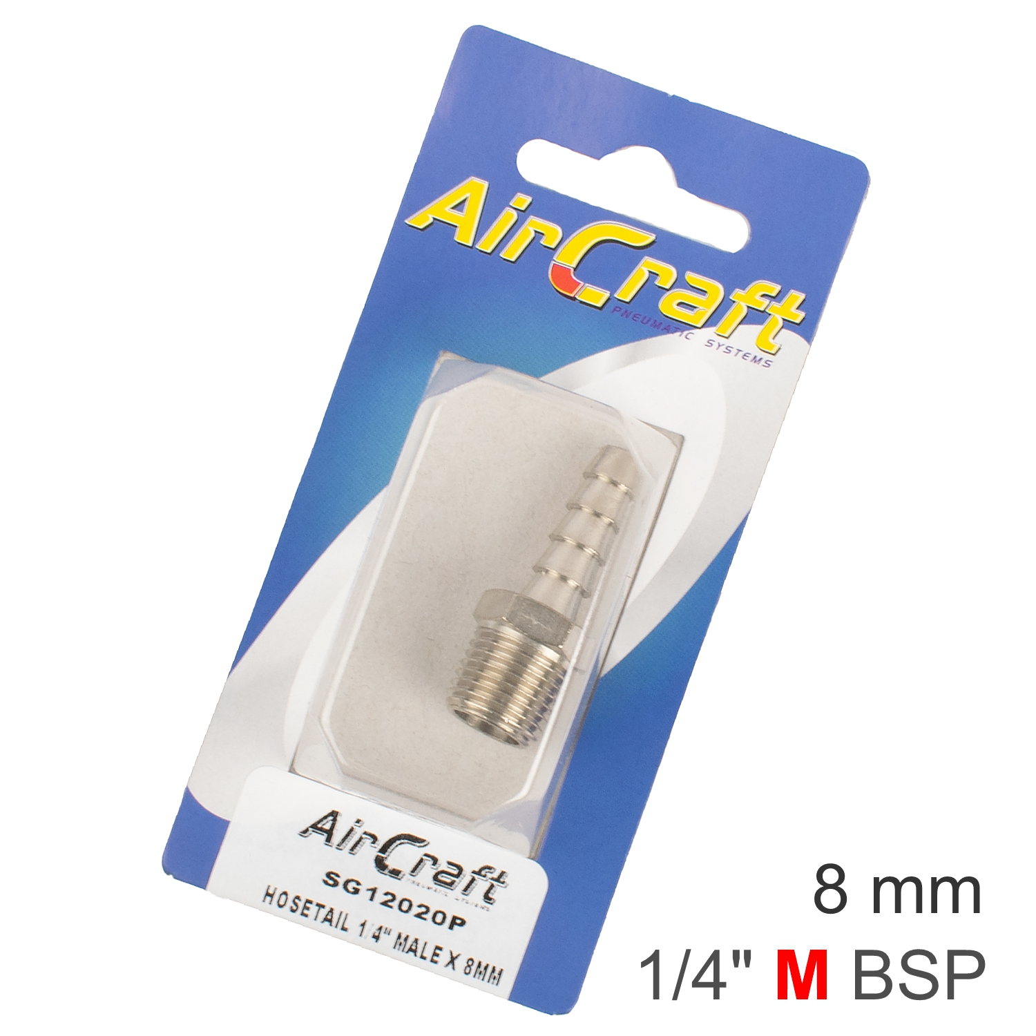 SG12020P Hosetail 1/4' Male X 8Mm 1Pc Carded - Image 1