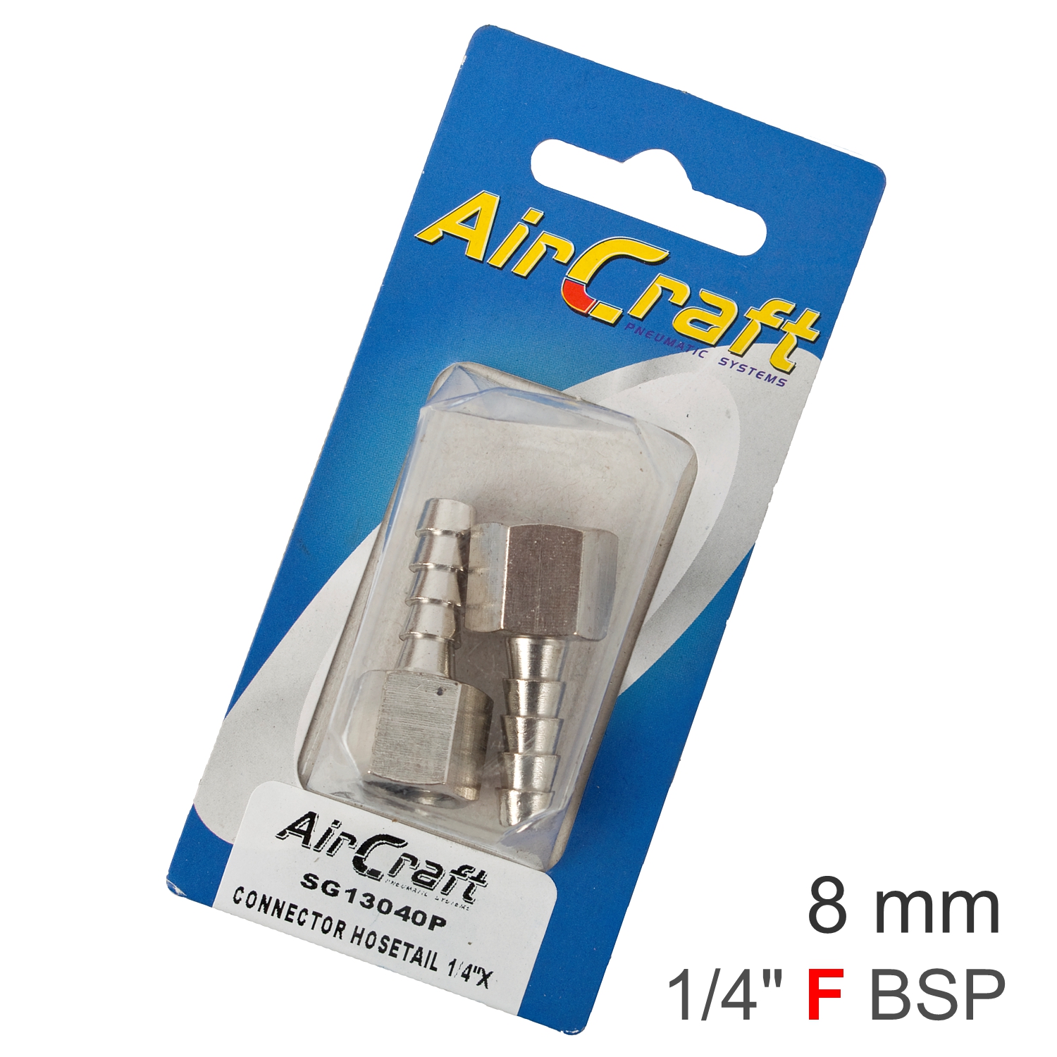 SG13040P Connector Hosetail 1/4'F X 8Mm 2Pack - Image 1