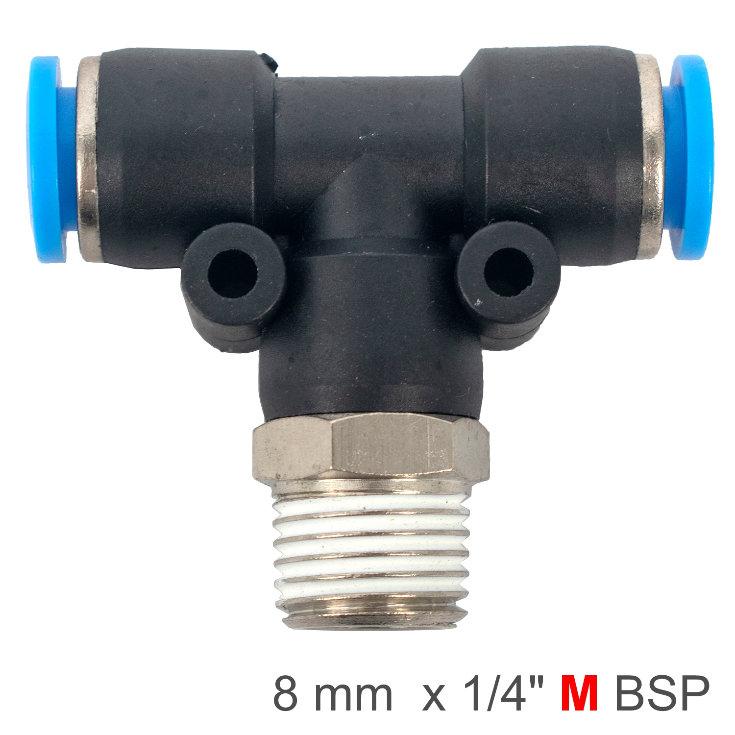 SPB08-02 Pu Hose Fitting Tee 8Mm-1/4 M - Image 1