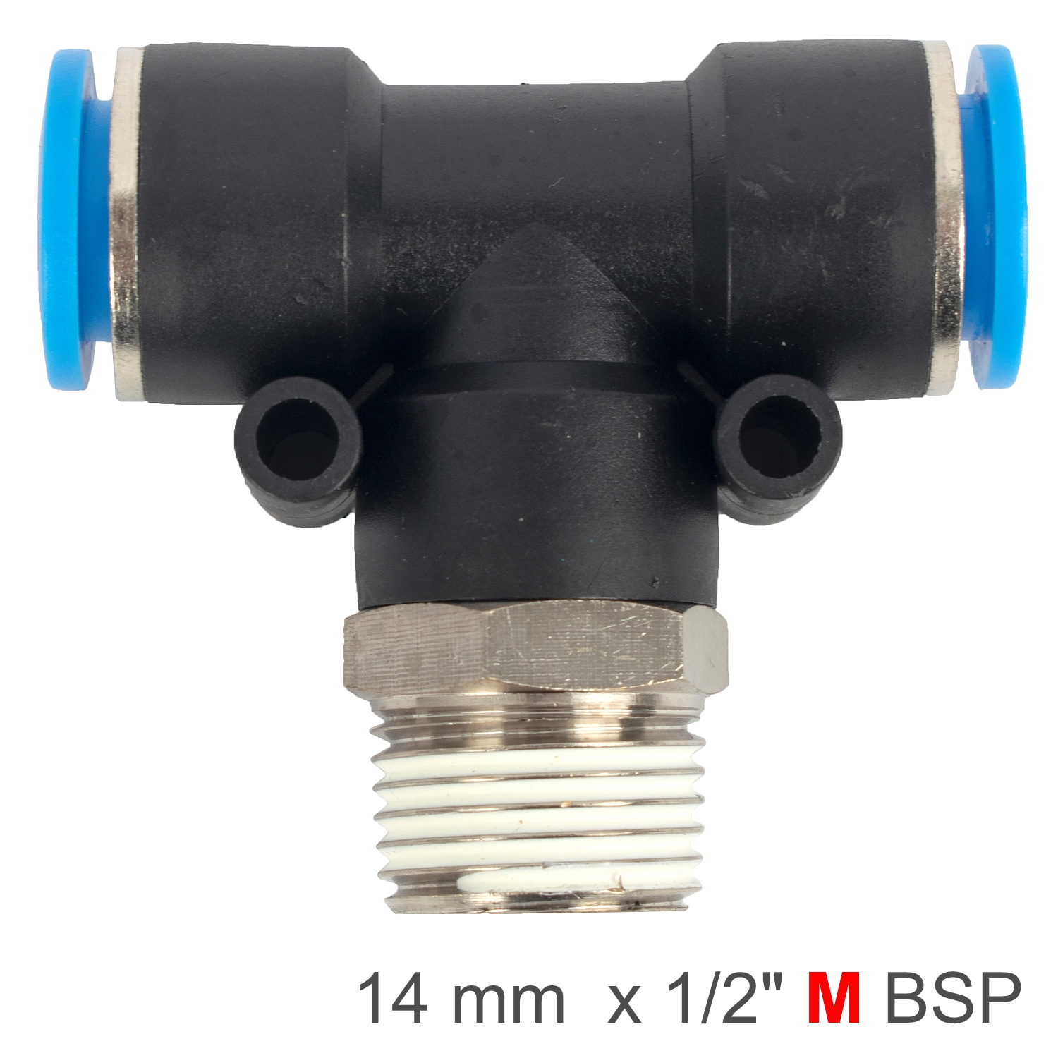SPB14-04 Pu Hose Fitting Tee 14Mm-1/2 M - Image 1
