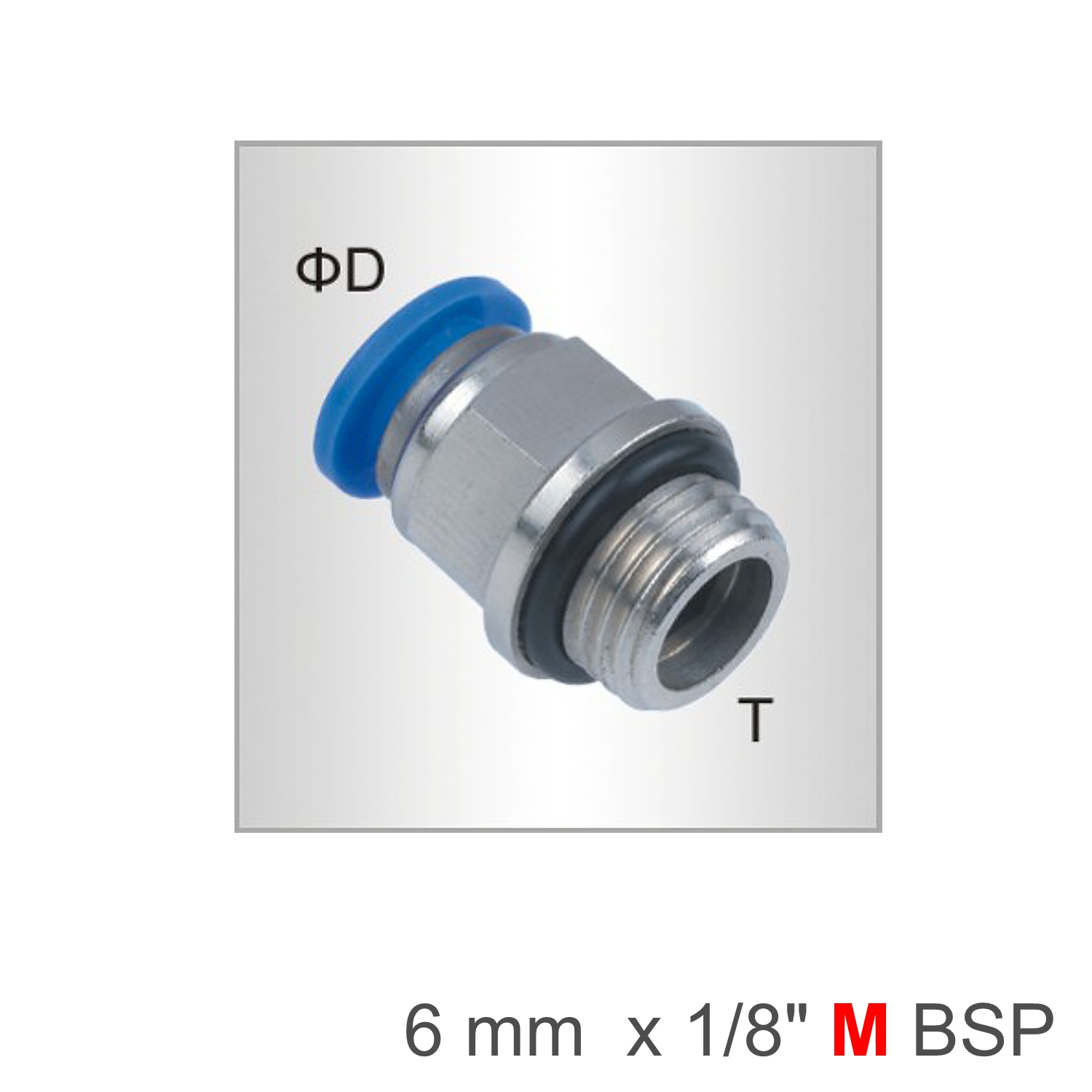 SPC06-G01 Pu Fitting Straight Stud /O-Ring 6Mm-1/8 M - Image 1