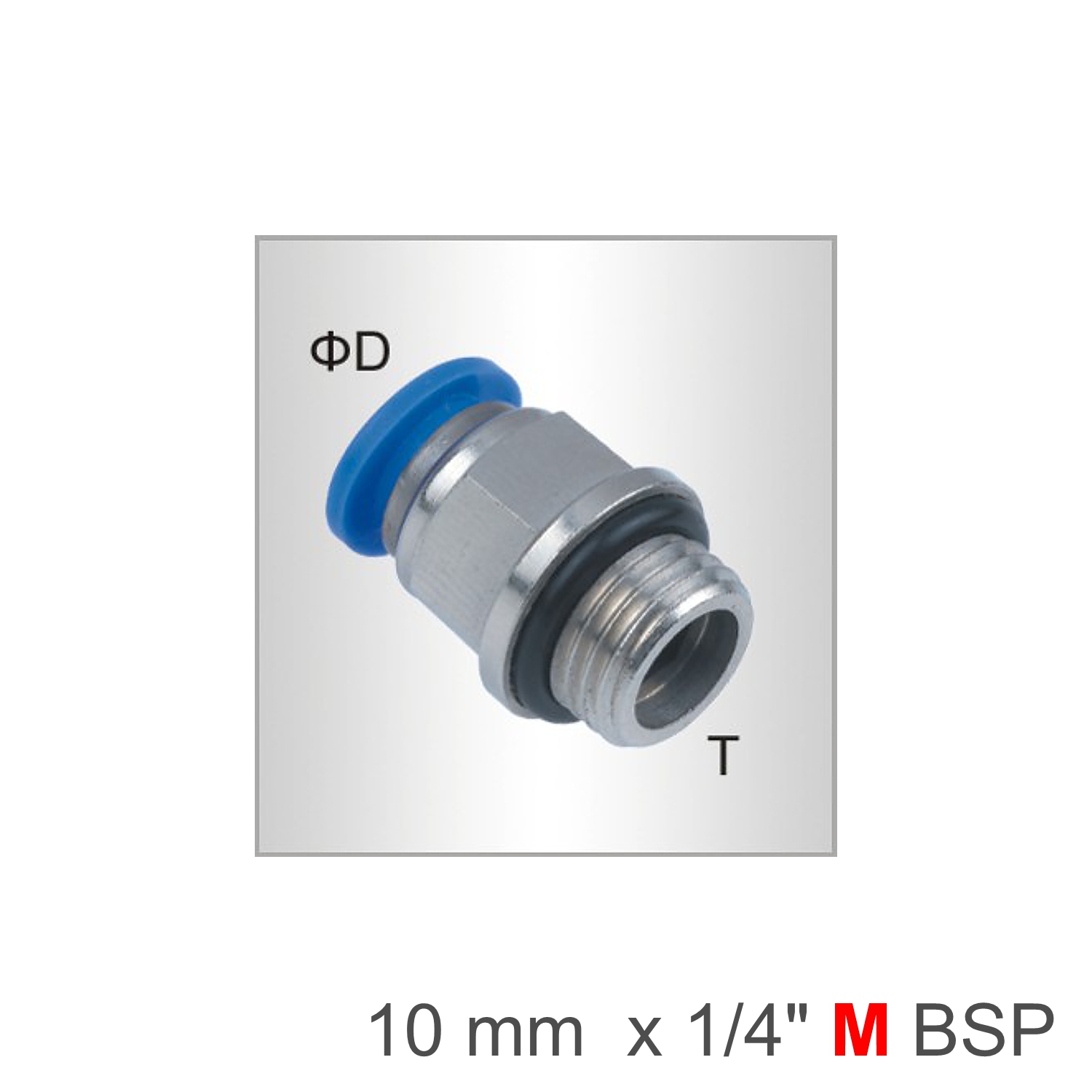 SPC10-G02 Pu Fitting Str. Stud W/O-Ring 10Mm-1/4 M - Image 1