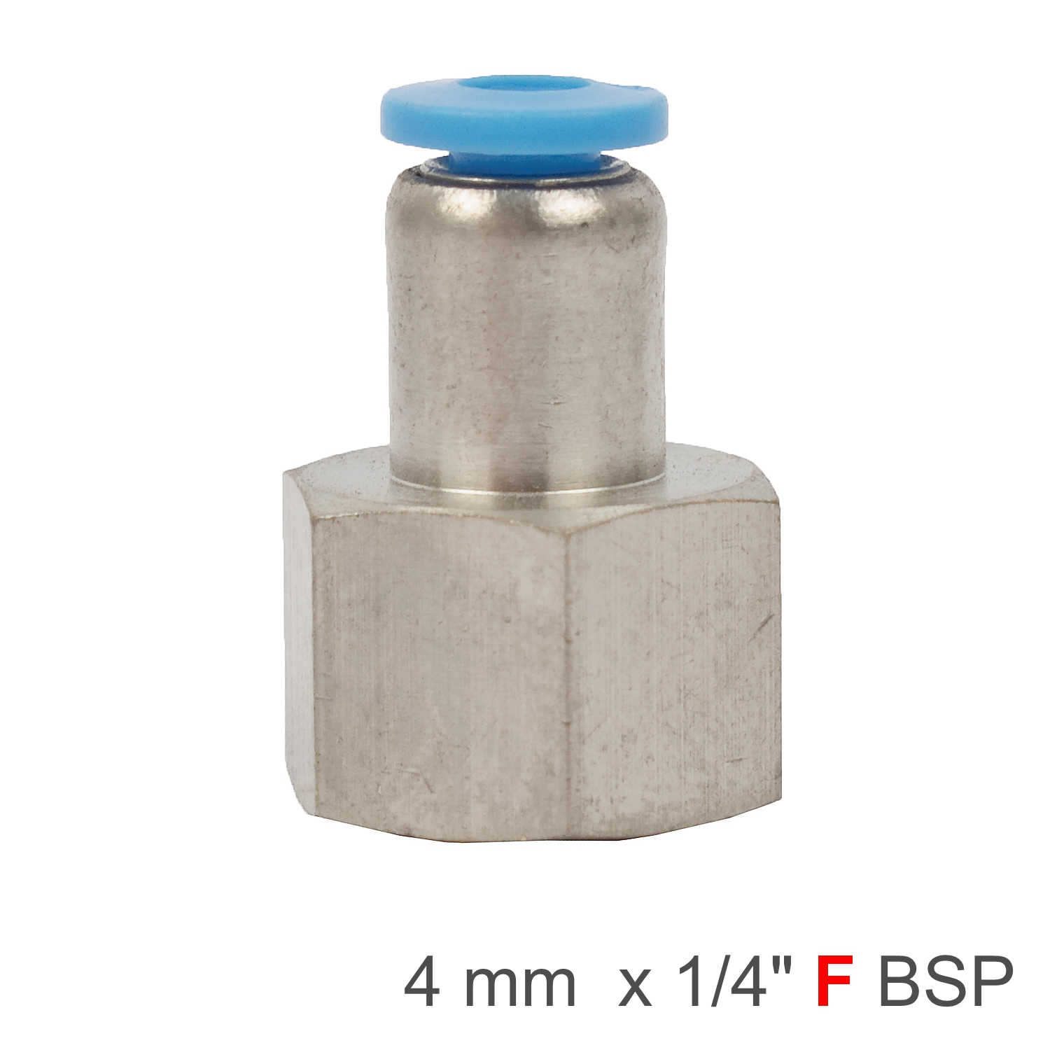 SPCF04-02 Pu Hose Fitting Straight Stud 4Mm-1/4 F - Image 1