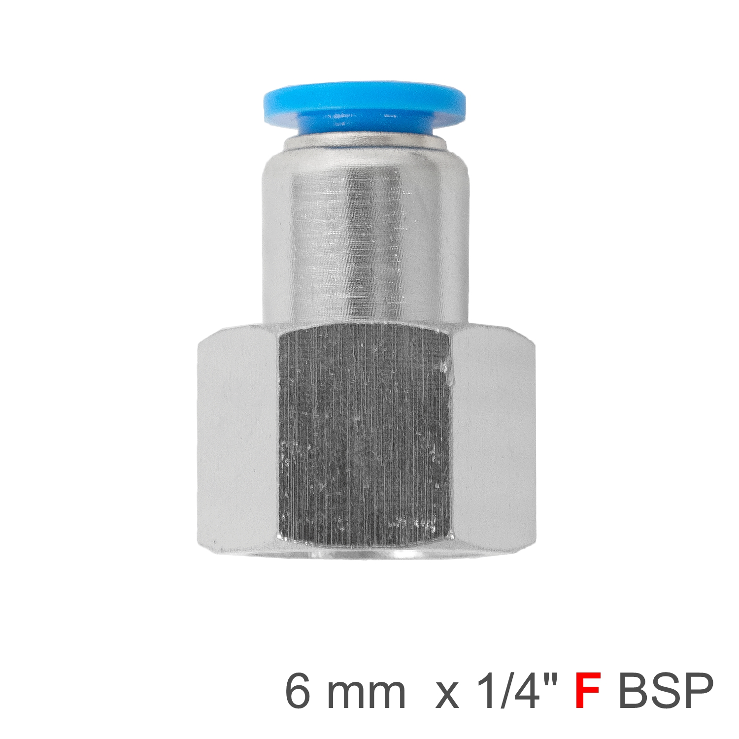SPCF06-02 Pu Hose Fitting Straight Stud 6Mm-1/4 F - Image 1