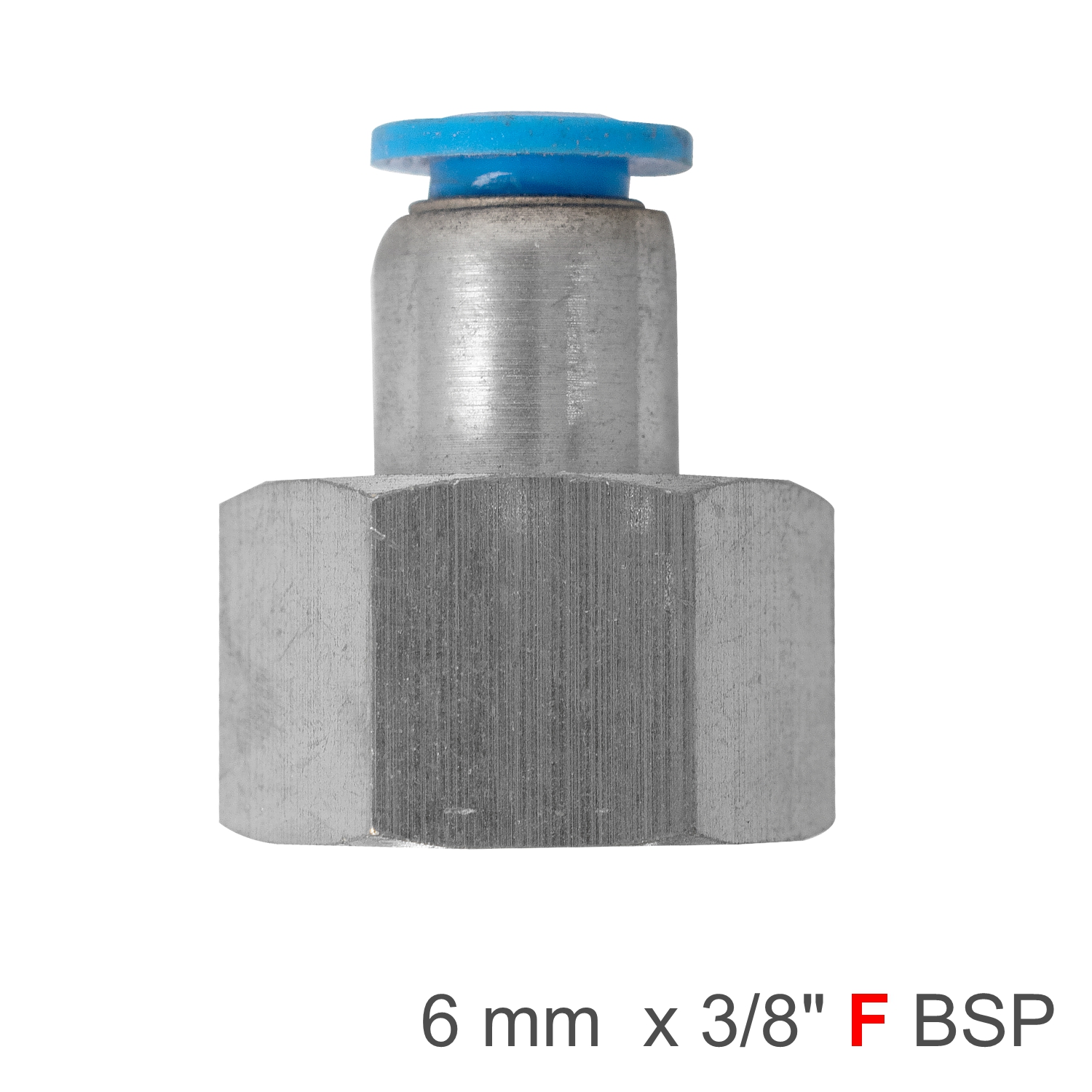SPCF06-03 Pu Hose Fitting Straight Stud 6Mm-3/8 F - Image 1