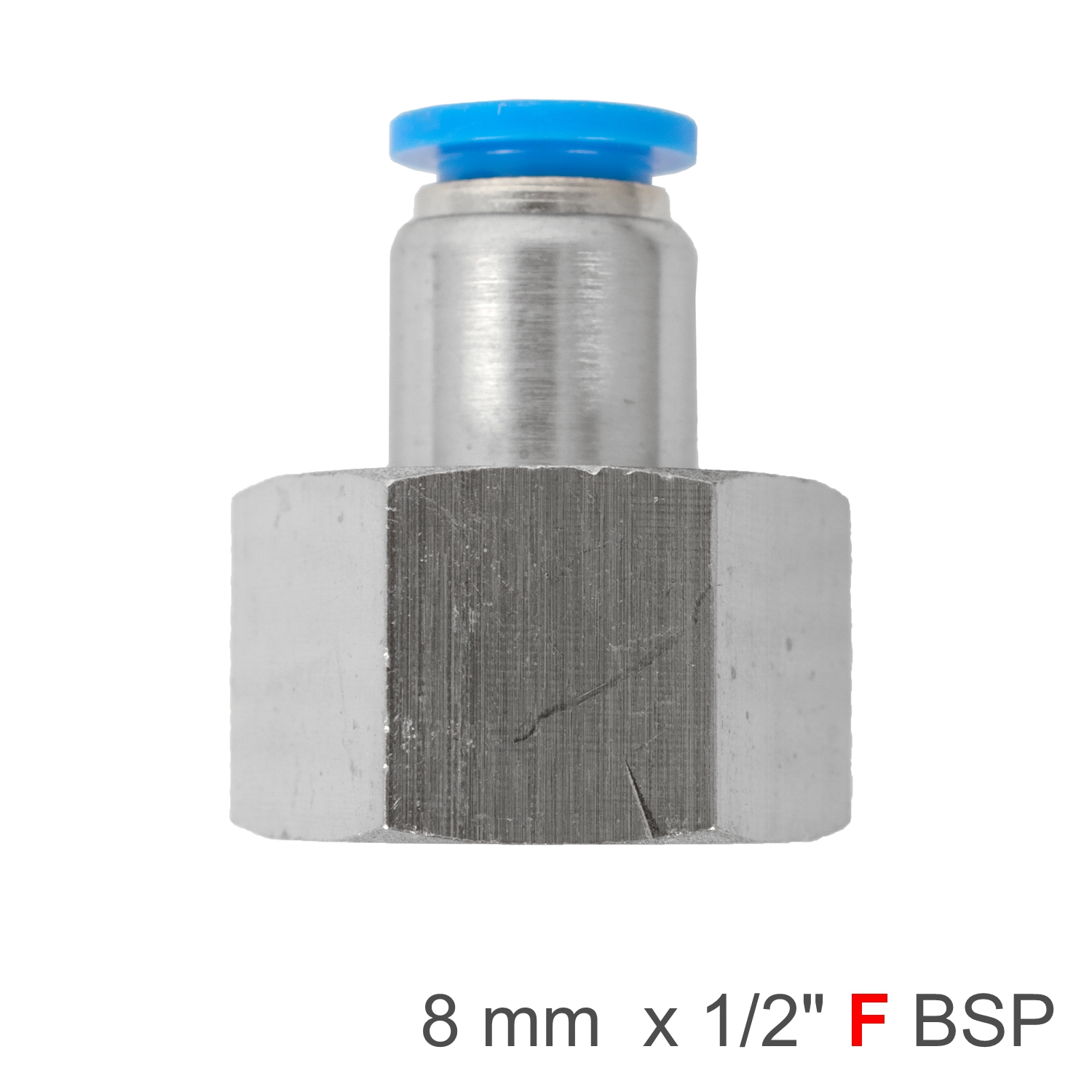 SPCF08-04 Pu Hose Fitting Straight Stud 8Mm-1/2 F - Image 1