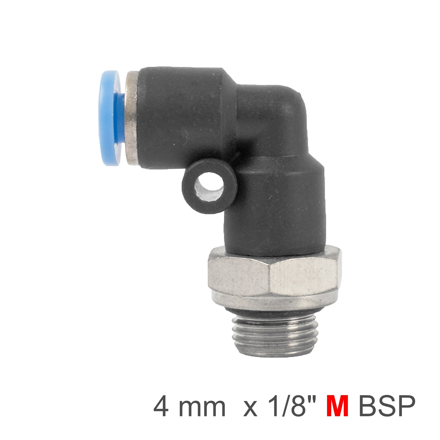 SPL04-G01 Elbow W/O-Ring 4Mm-1/8 M Pu Hose Fitting - Image 1