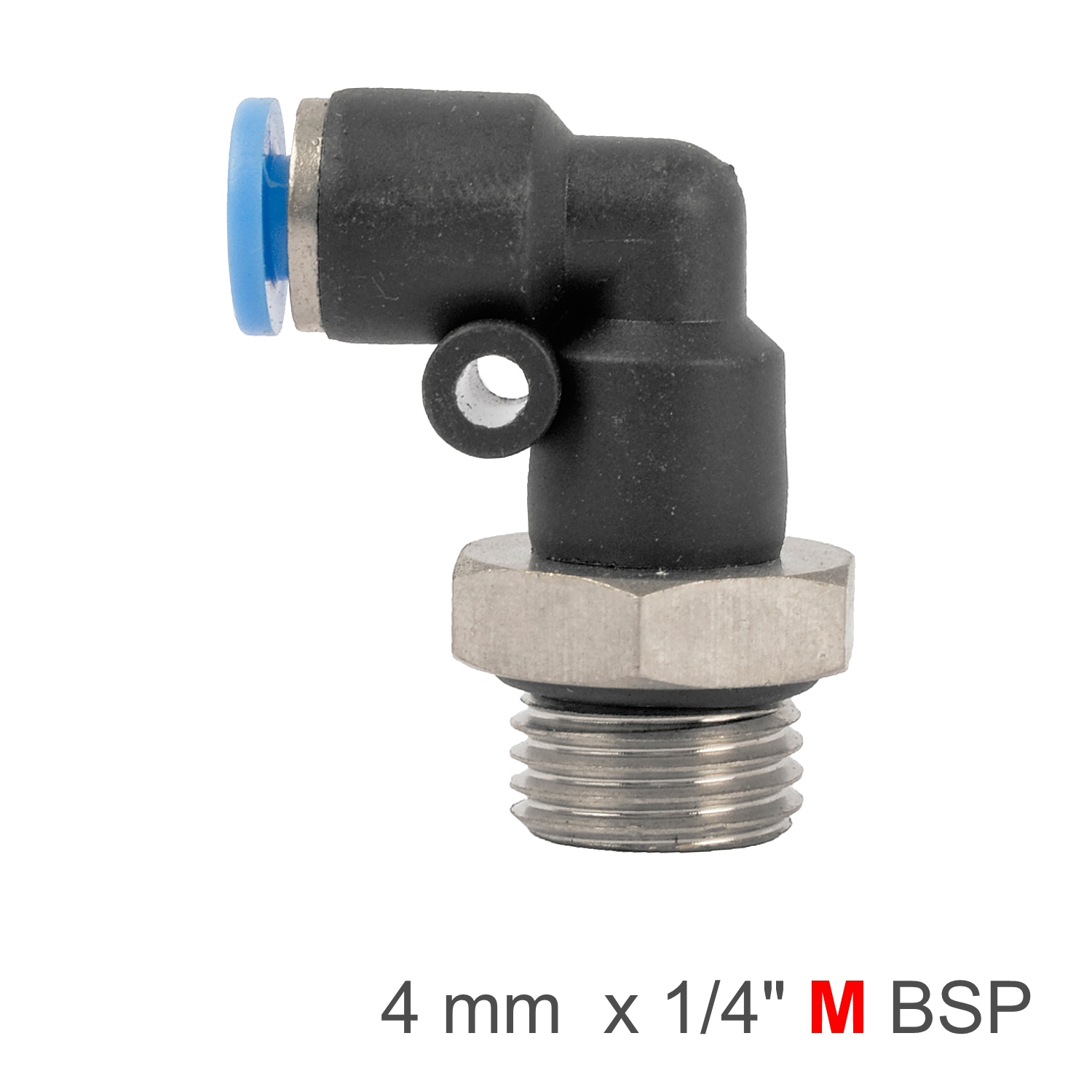 SPL04-G02 Elbow W/O-Ring 4Mm-1/4 M Pu Hose Fitting - Image 1