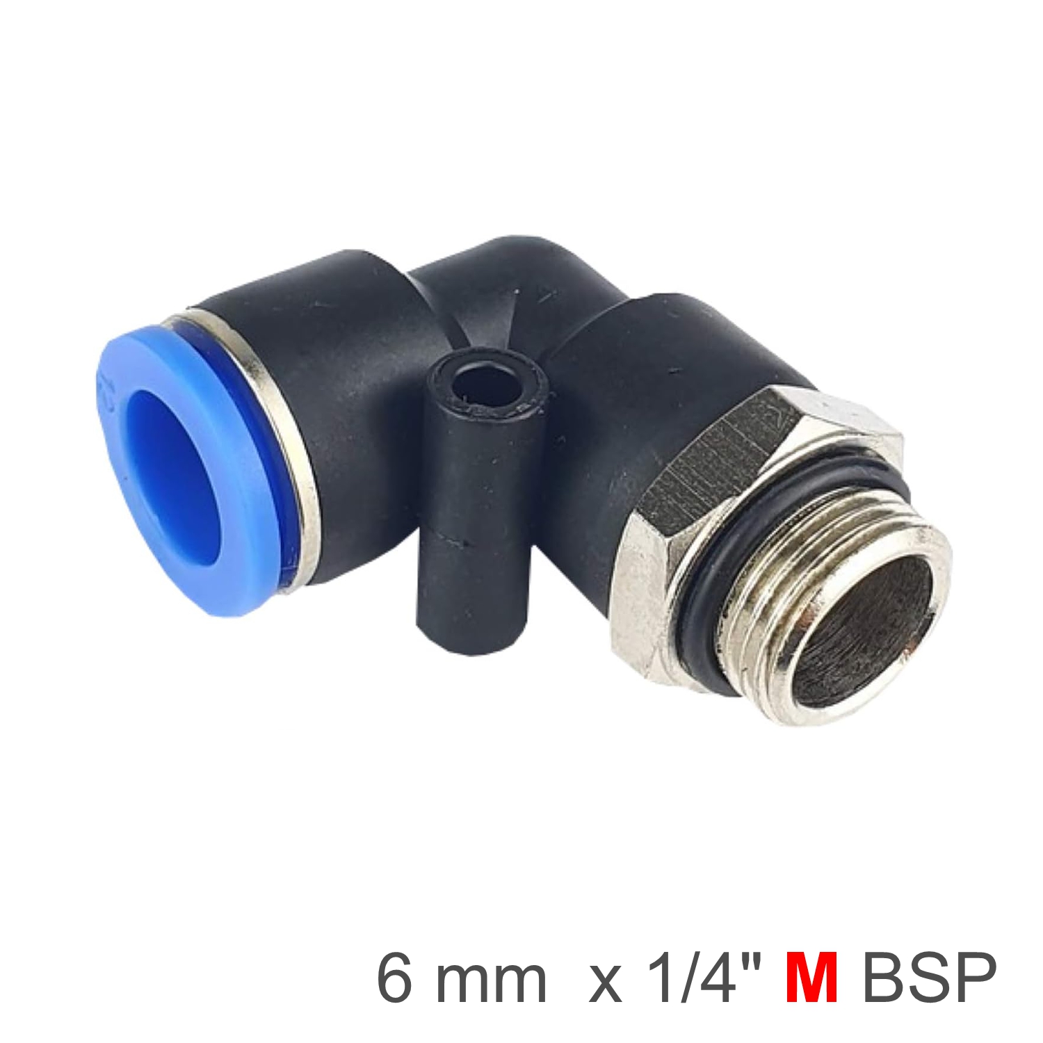 SPL06-G02 Elbow W/O-Ring 6Mm-1/4 M Pu Hose Fitting - Image 1