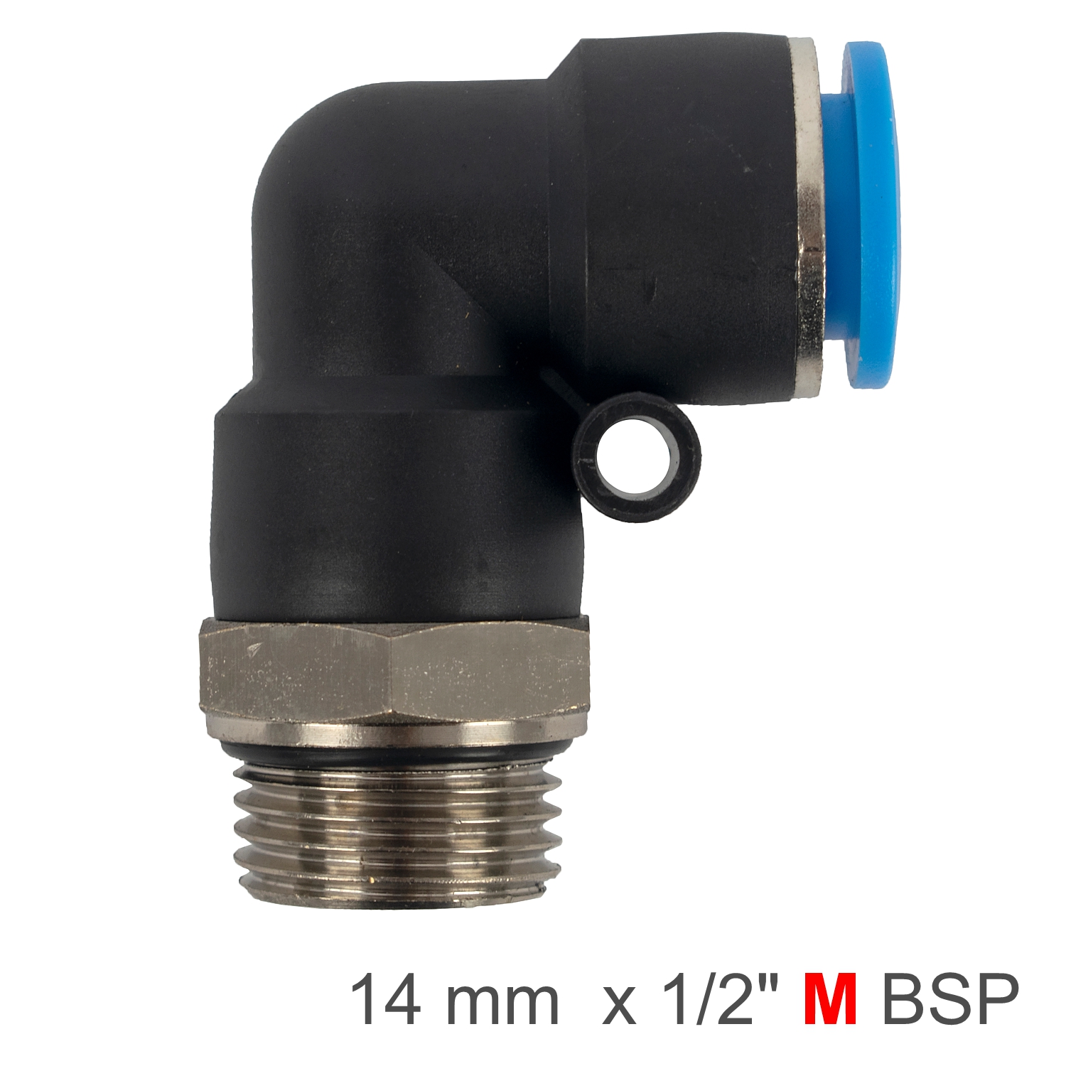 SPL14-G04 Elbow W/O-Ring 14Mm-1/2' M Pu Hose Fitting - Image 1
