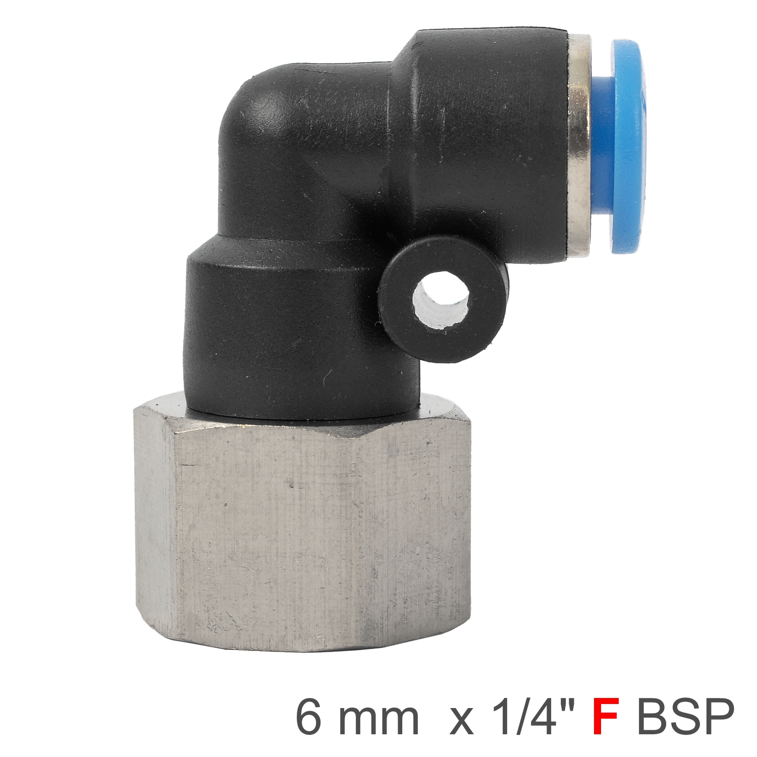 SPLF06-02 Pu Hose Fitting Elbow 6Mm-1/4 F - Image 1