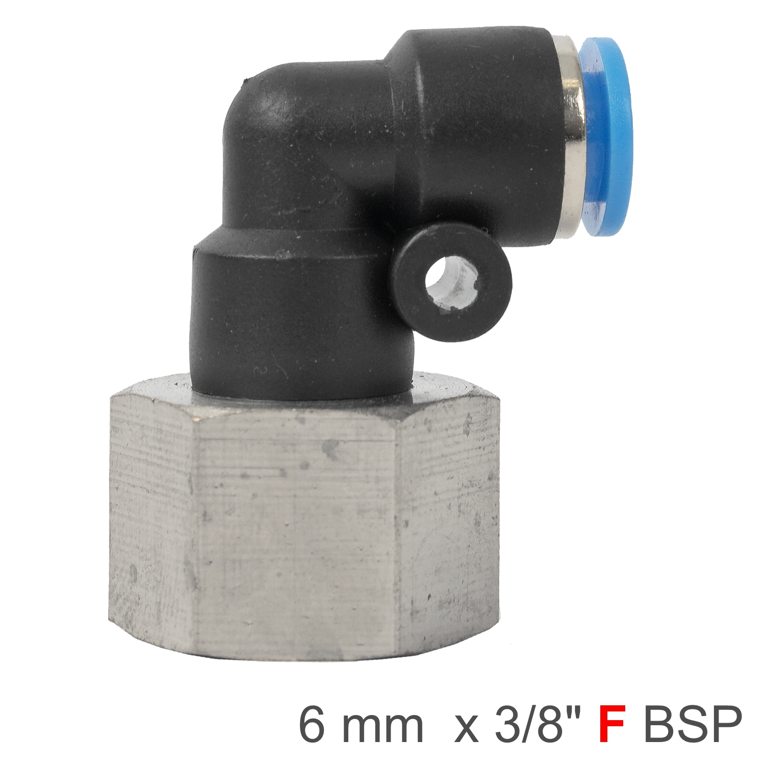 SPLF06-03 Pu Hose Fitting Elbow 6Mm-3/8 F - Image 1