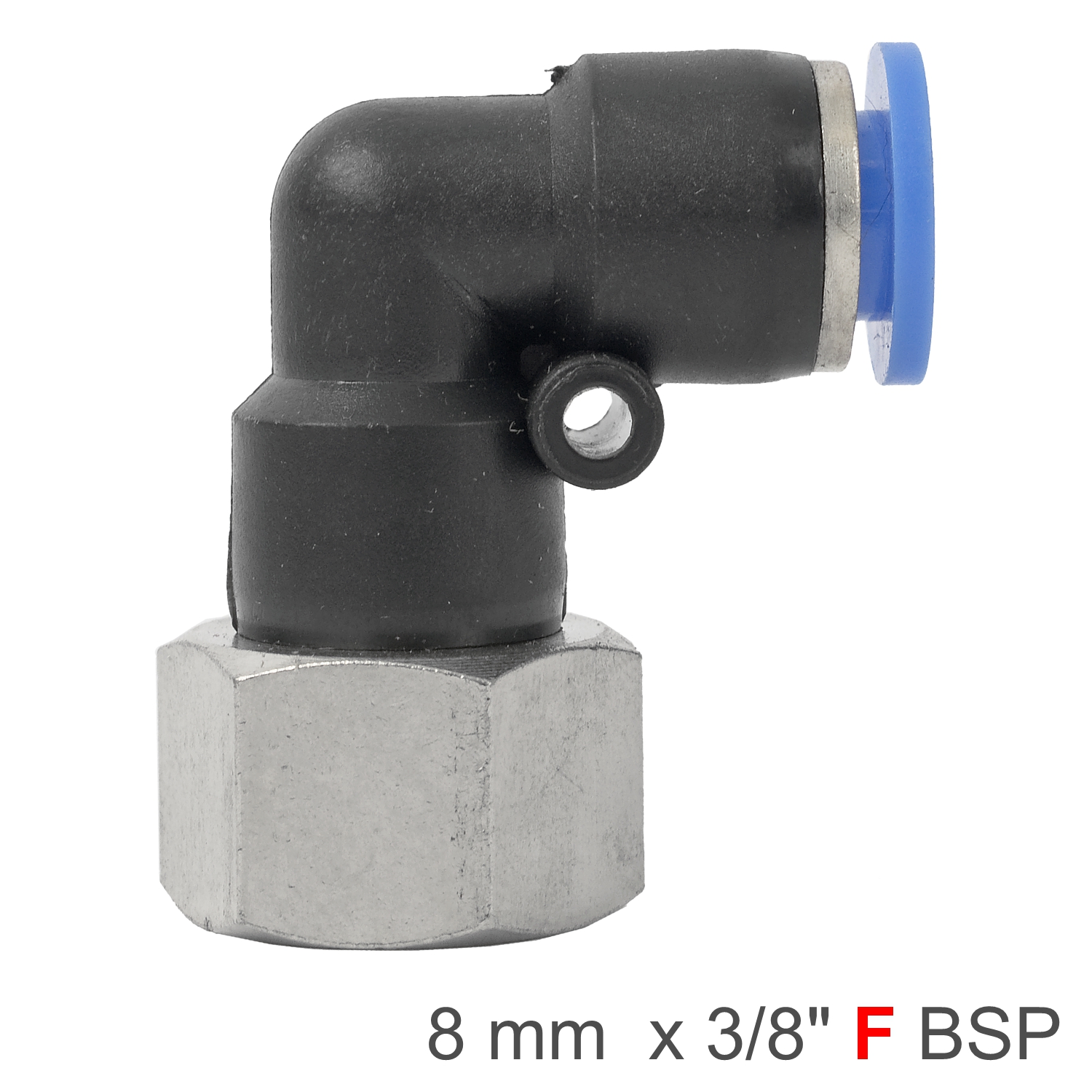 SPLF08-03 Pu Hose Fitting Elbow 8Mm-3/8 F - Image 1