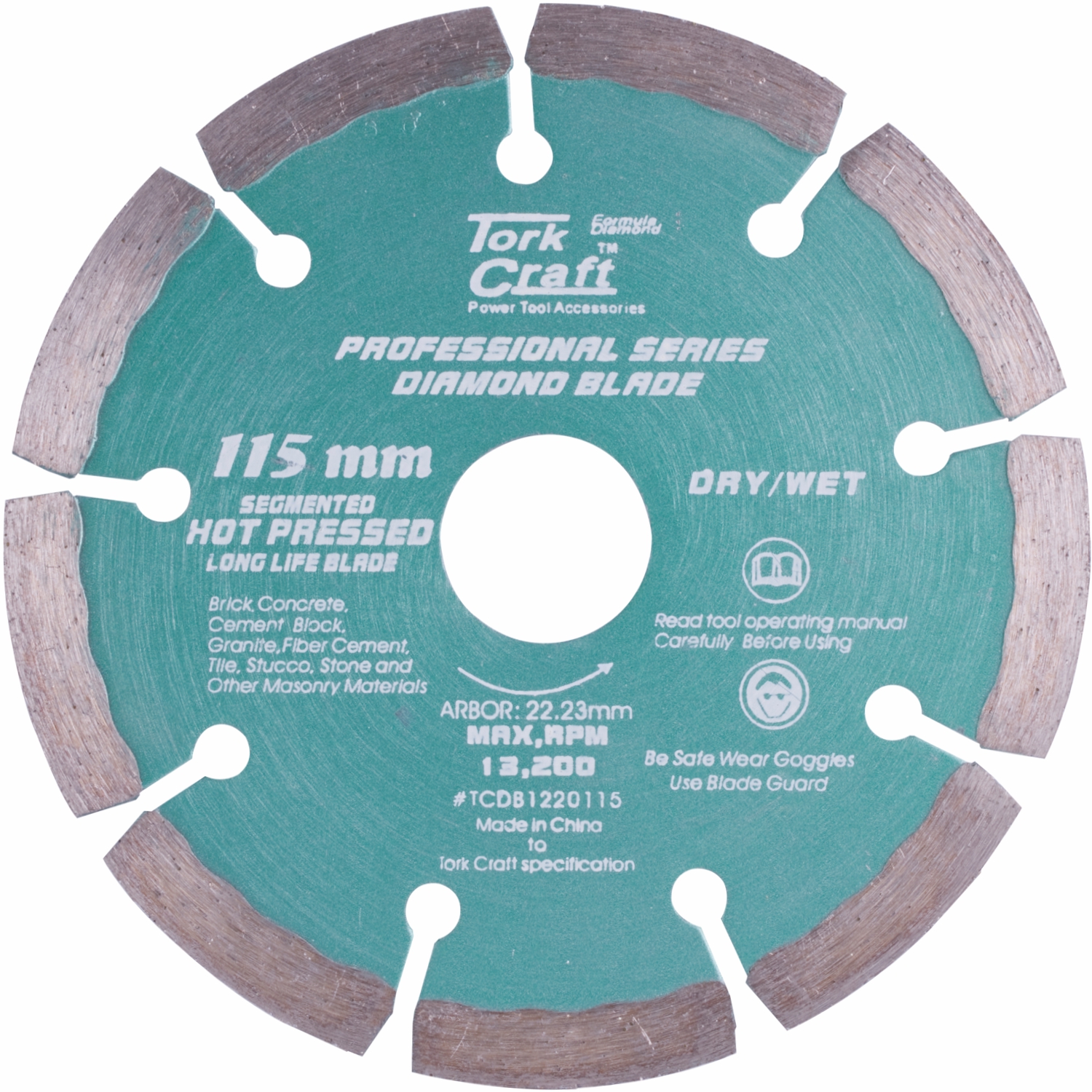 TCDB1220115 Diamond Blade 115Mm Segmented Hot Pressed Contractor - Image 1