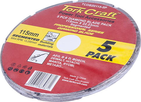 TCDB20115-5P Diamond Blade Segmented 115Mm Professional Bulk 5 Pack - Image 1
