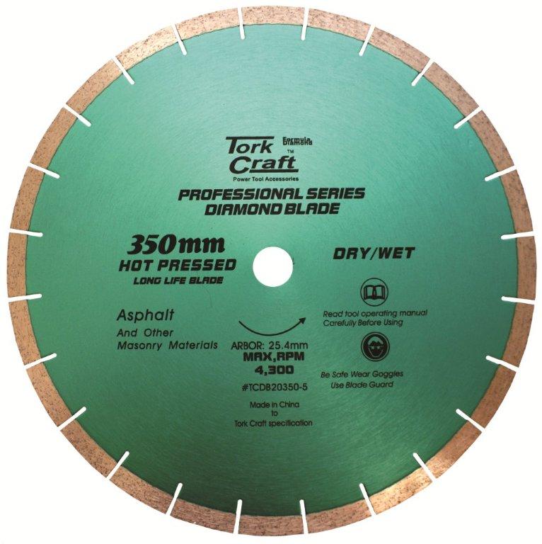 TCDB20350-5 Diamond Blade 350X25.4Mm Asphalt Hot Pressed Segmented Tar - Image 1