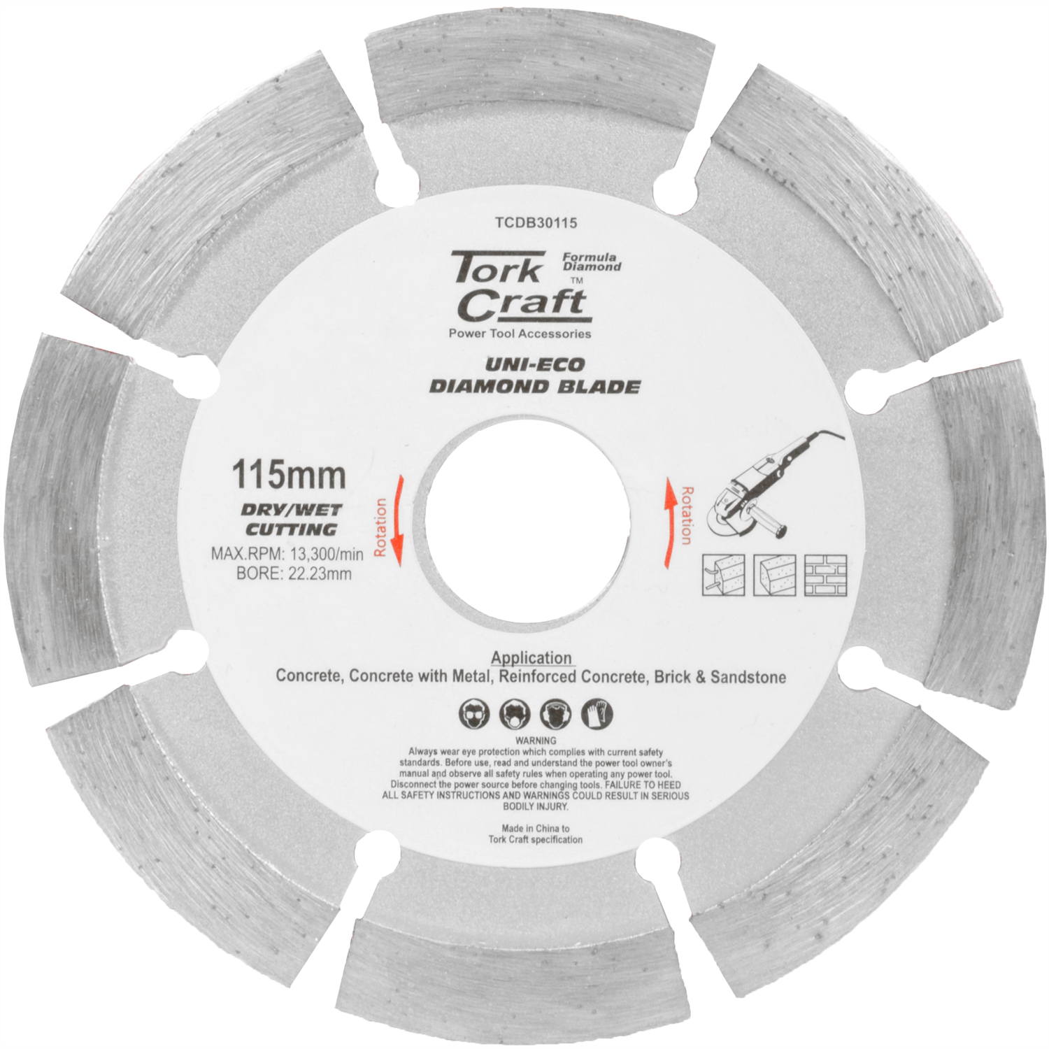 TCDB30115 Diamond Blade Segm 115Mm X 10Mm Reinforced Concrete - Image 1
