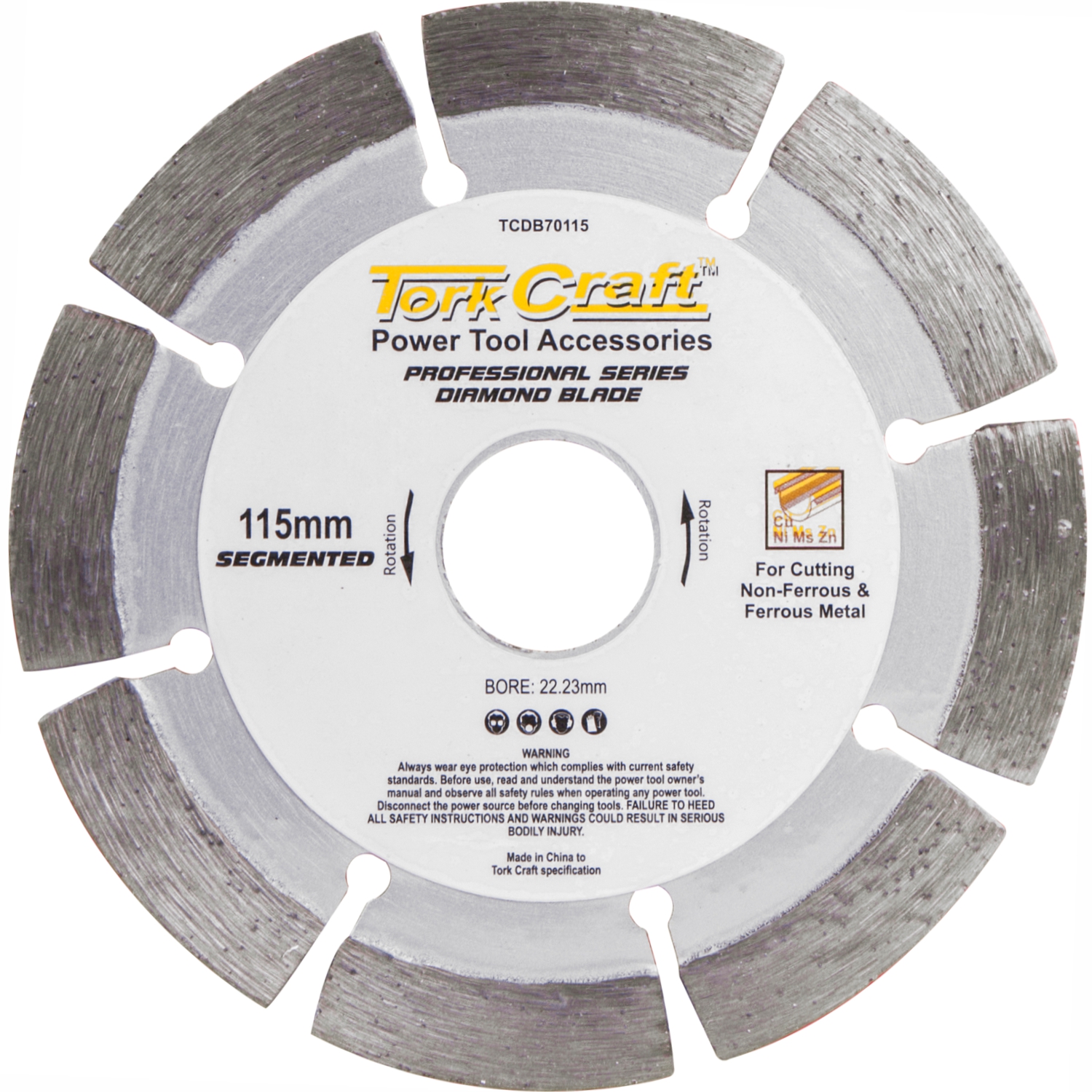 TCDB70115 Diamond Blade Seg.115 X 22.23Mm For Metal Cutting - Image 1