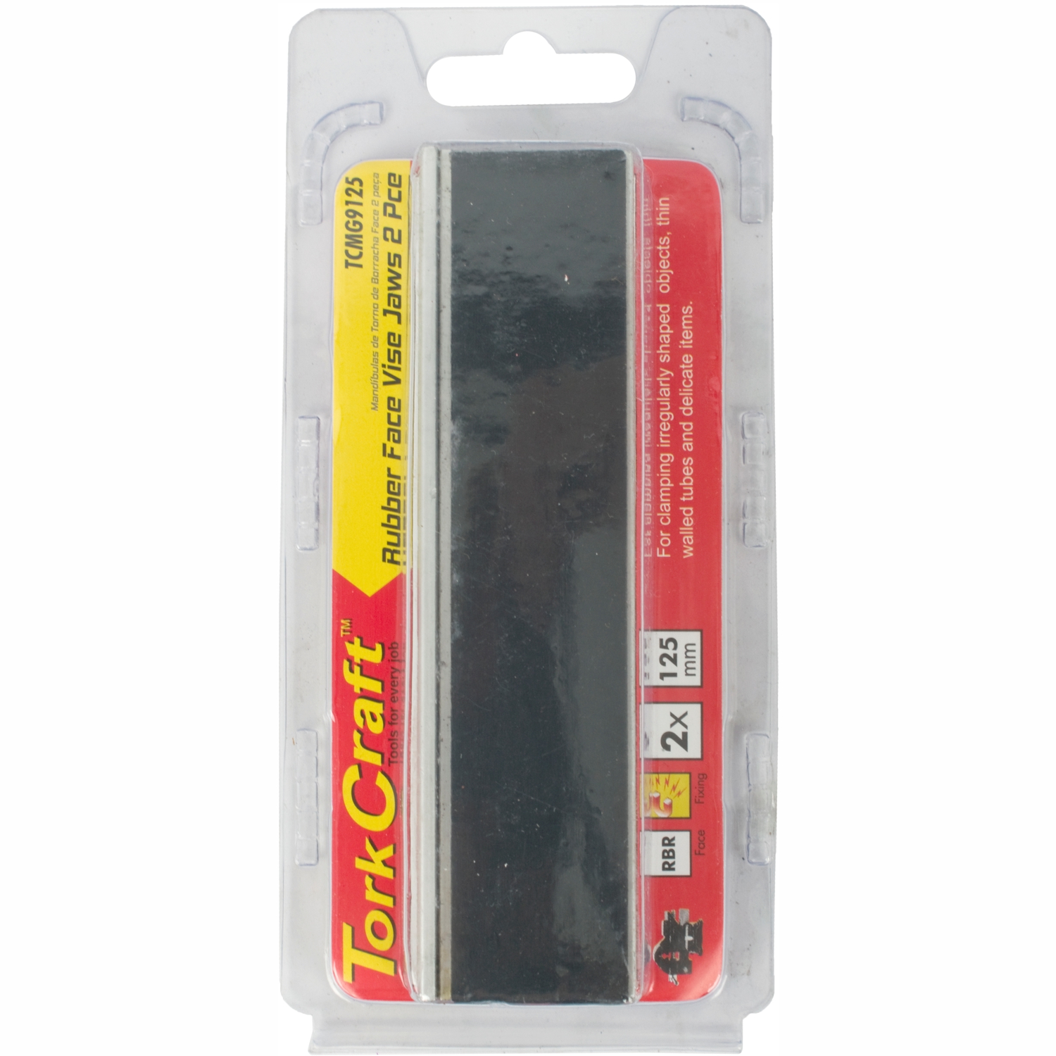 TCMG9125 Vice Jaws Magnetic Alum. 125Mm X 32Mm 2Pc Rubber Face - Image 1