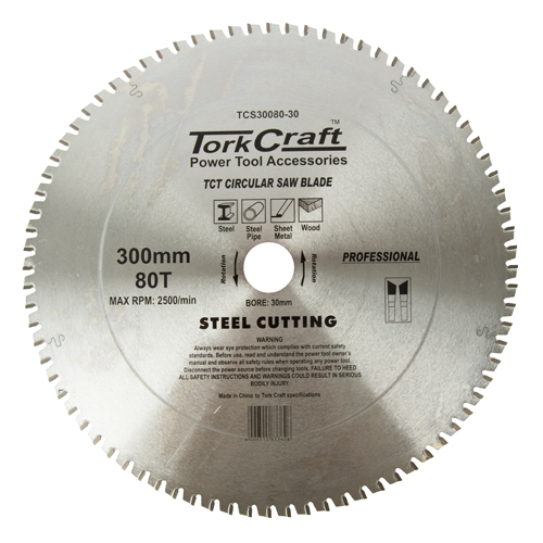 TCS30080-30 Tct Blade Steel Cutting. 300 X 80T 30Mm Bore - Image 1
