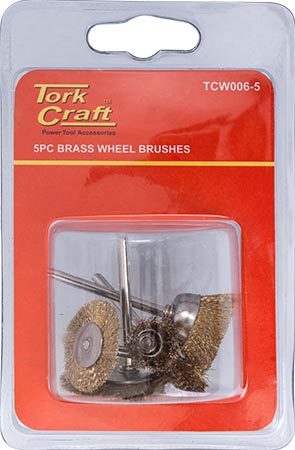 TCW006-5 Wire Brushes Mini 5Pc Brass 3.2Mm Shaft Assorted Shapes - Image 1