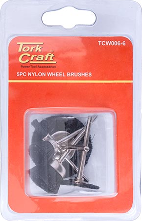 TCW006-6 Wire Brushes Mini 5Pc Nylon 3.2Mm Shaft Assorted Shapes - Image 1
