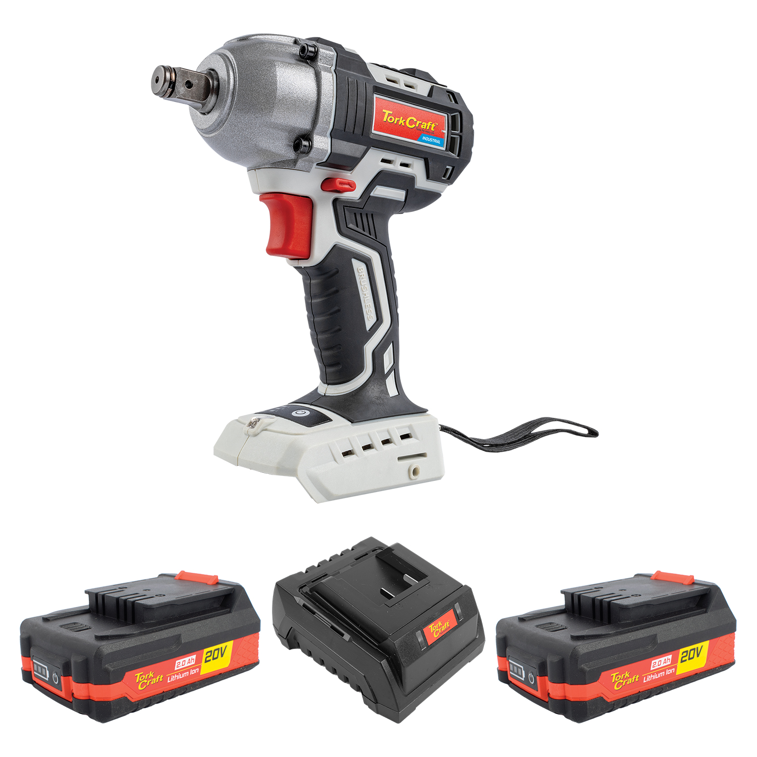 TORKIT049 Impact Wrench 450Nm 20V Iw450 C/W Std. Charg. &Amp; 2 X 2.0Ah Battery - Image 1