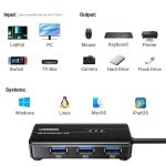 Ugreen Usb Type-A Male To Ethernet Adapter With 3-Port Usb Hub – Black - Image 5