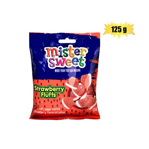903-000523 Mister Sweet Strawberry Fluffs 125g - Image 1