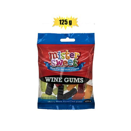 903-000526 Mister Sweet Wine Gums 125g - Image 1