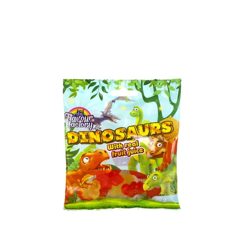 903-005108 Flavour Factory Dinosaurs Gummy Sweets 90g - Image 1