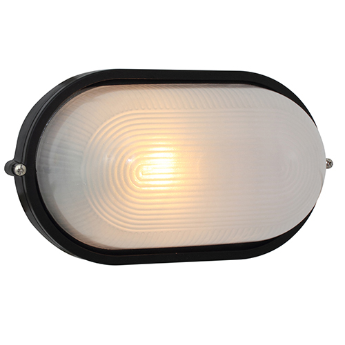 b50b Oval Large Plain B/Head 280Mm Black 1X100W - Image 1